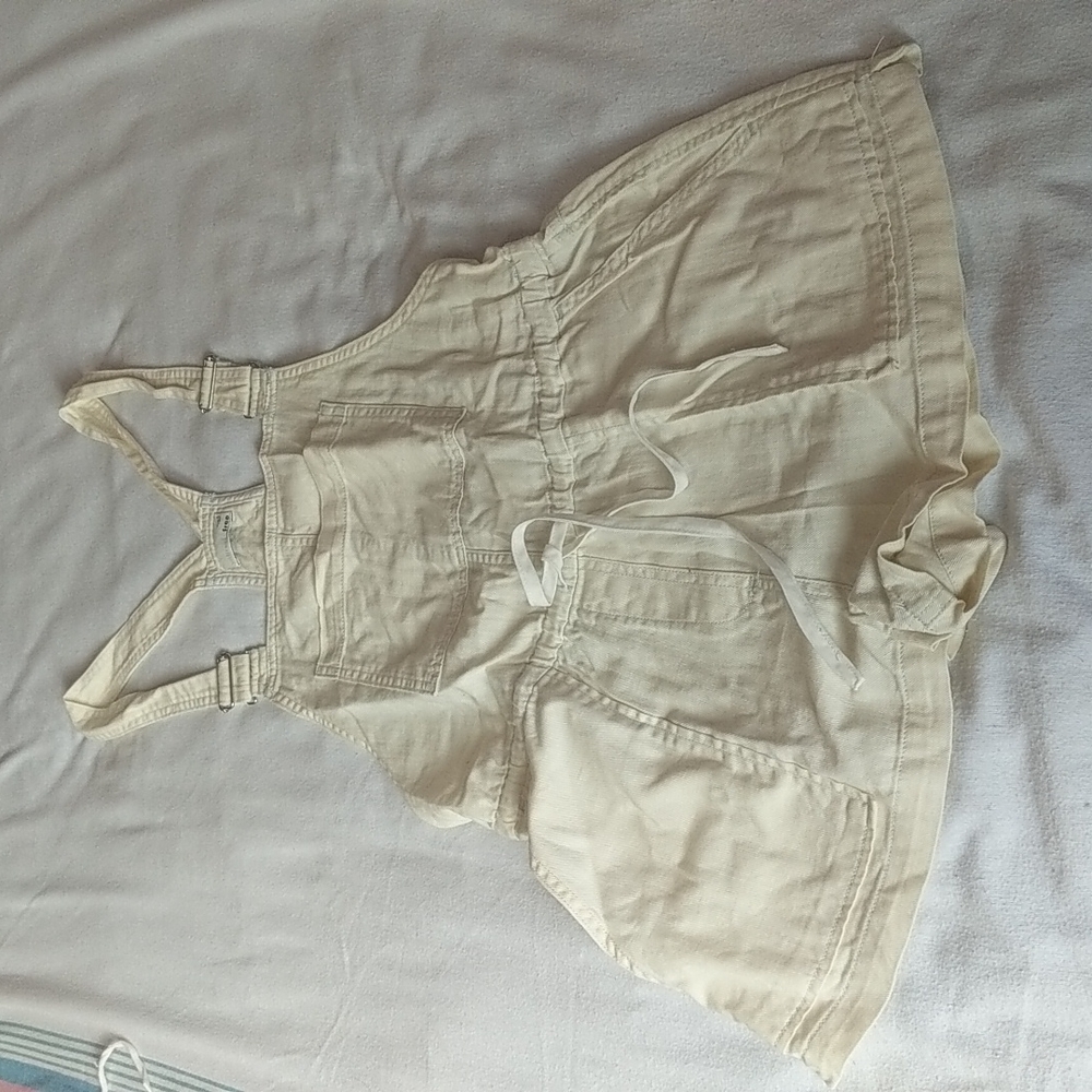 Cream short overalls